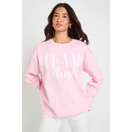boohoo Dames Team Bride Bedrukte Oversized Sweatshirt | Lichtroze | Maat: Large