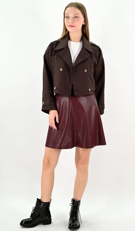 YesMooi - Cropped trenchcoat - Water repellent - Bruin - XXL (44)