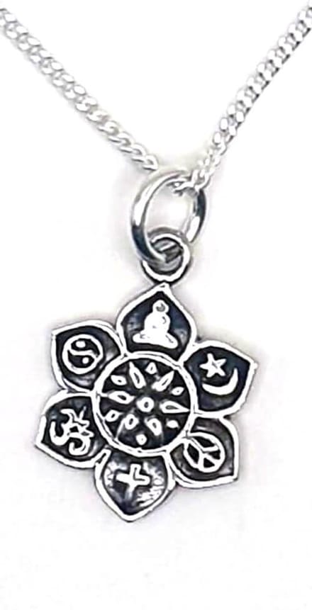 Zilveren Multi religie ketting(31202-45cm)