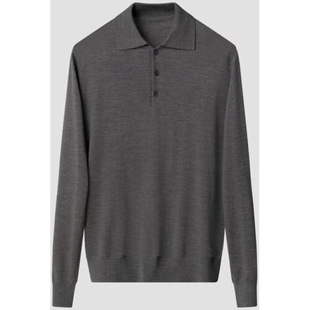 Eton Trui Polo Pullover Luxury Extrafine Merino Donker Grijs / male