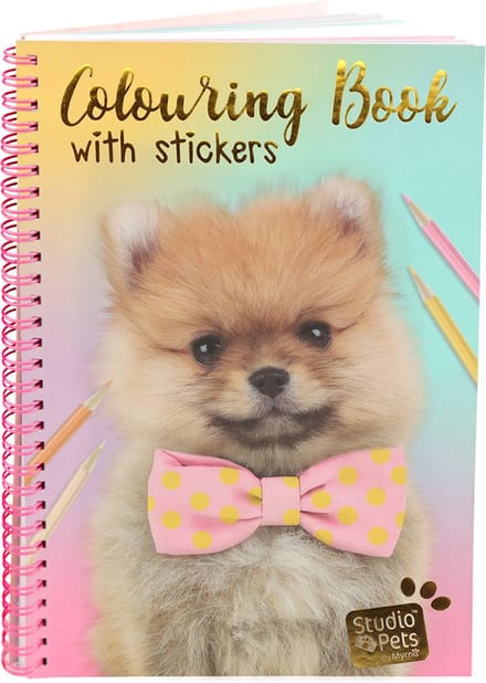 Studio Pets® kleurboek met stickers A5 – honden editie – kleurboek voor kinderen
