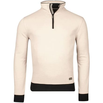 Baileys Trui Sweatshirt Half Zip 2-Tone Oxford Doubleface Jacquard Interlock Beige / male