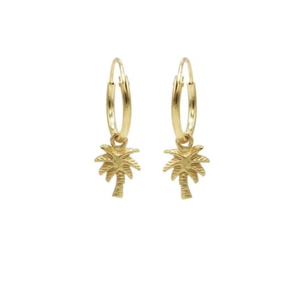 Karma Symbols oorbel M1418 Palm Tree Goud