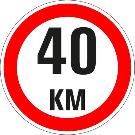 Maximaal 40 km sticker, A1 100 mm
