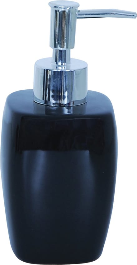 MSV Zeeppompje/dispenser - Montreal - keramiek - zwart - 7 x 16 cm - 260 ml