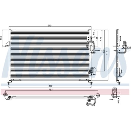 Condensator, airconditioning NISSENS 94808