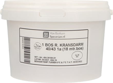 Van Beekum Specerijen - Halal Runderdarm 40/43 (Bos 18 Meter) - 1 Stuk
