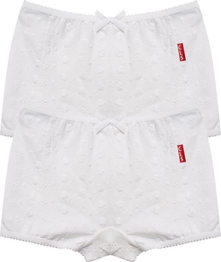 Claesen's® - Meisjes Boxershort 2-Pack Embroidery WitCL 933-White Embroidery-2