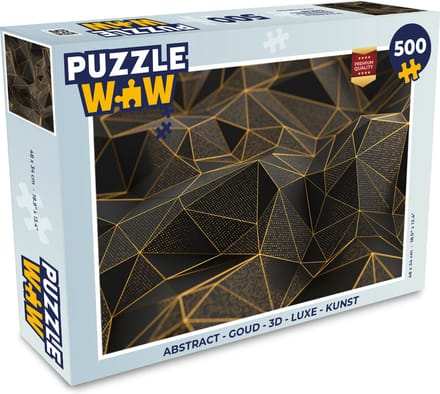 Puzzel Abstract - Goud - 3D - Luxe - Kunst - Legpuzzel - Puzzel 500 stukjes