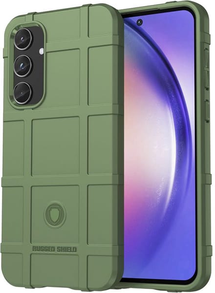 MobyDefend Hoesje - Geschikt voor Samsung Galaxy A55 - Rugged Shield TPU Backcover - Groen