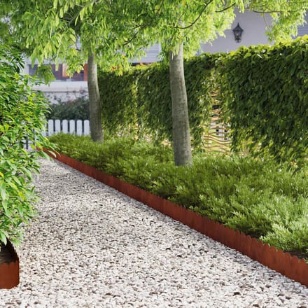 vidaXL - Gazonrand - 30 - st - 103 - x - 20 - cm - Staal - Roestig