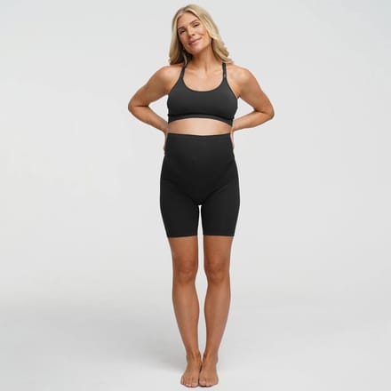 cfab - Naadloze zwangerschapsshorts met hoge taille - Donker antraciet - 2XL