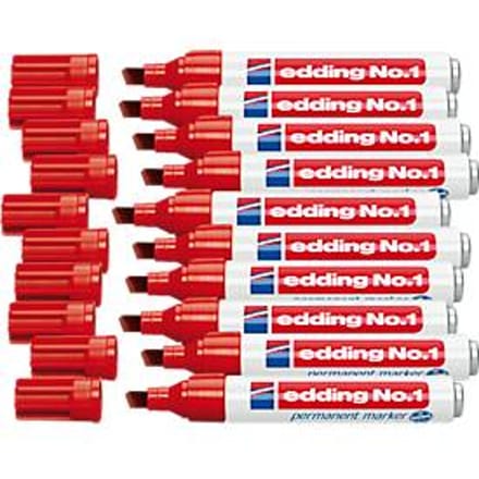 edding No.1 permanent markermarker, 10 stuks, rood