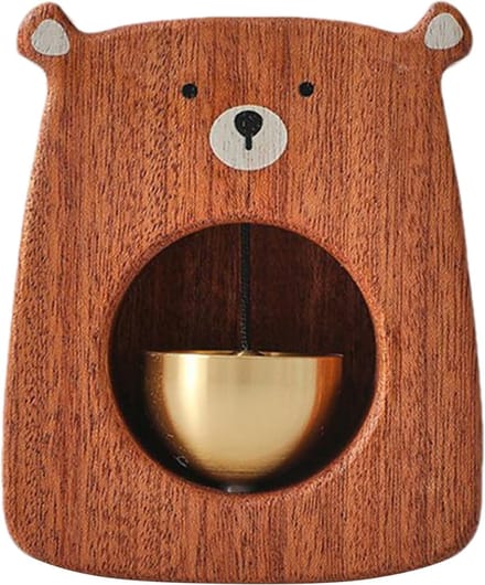 Deurbel van hout - Berenspeelgoed - Interactief spel - Ecologisch materiaal - 112 x 9 x 43 cm - Natuurlijk