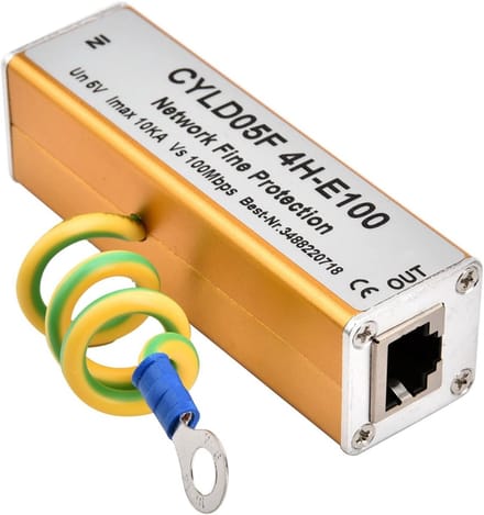 Netwerk Overspanningsbeveiliging - Ethernet Protector - Bescherming Datasignalen - 5V Werkspanning - 10KA Ontlading