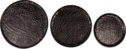 Clayre & Eef Decoratie Dienblad Set van 3 Ø 40 cm Zwart Aluminium