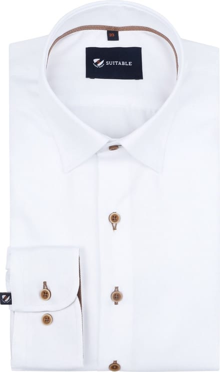 Suitable Overhemd Twill Wit - Maat 39 - Heren - Casual Shirt