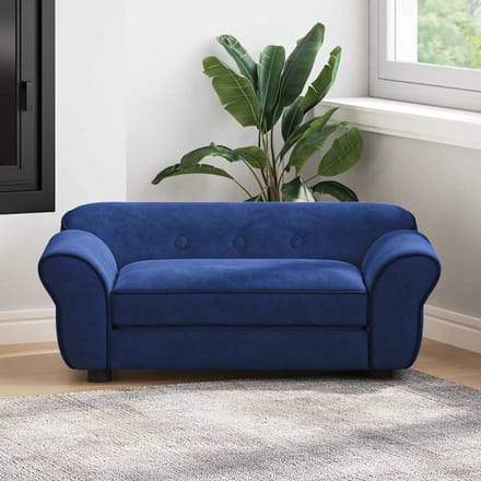 vidaXL - Hondenbank - 72x45x30 - cm - pluche - blauw