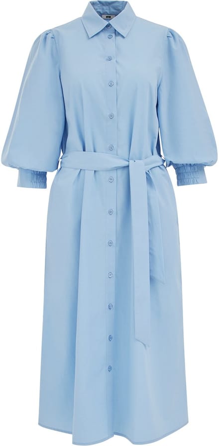 WE Fashion Dames midi blousejurk met strikceintuur