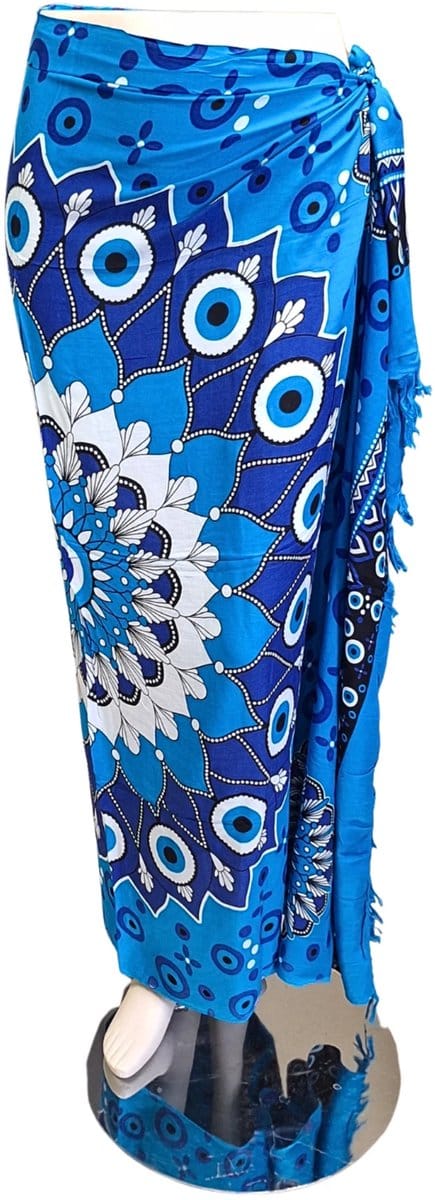 Om Namaste Sarong - 665 - Boze Oog Mandala - Blauw