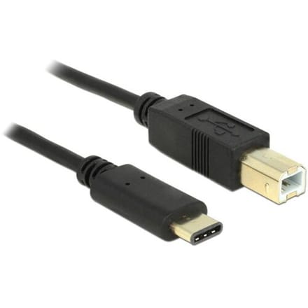 Delock 83330 USB-kabel USB 2.0 USB-B stekker, USB-C stekker 2.00 m Zwart