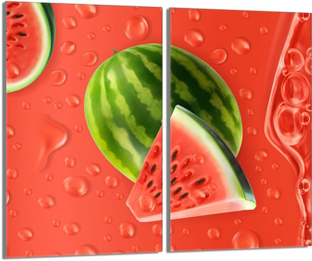 TMK ArtDeko Serie - Glas Beschermplaat - 2x30x52 - Arbuz Design