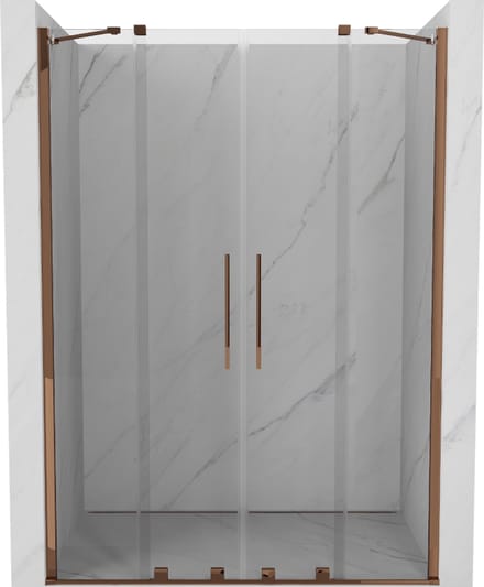 Mexen Velar Duo schuifdouchedeuren 140 , transparant, roze goud - 871-140-000-02-60