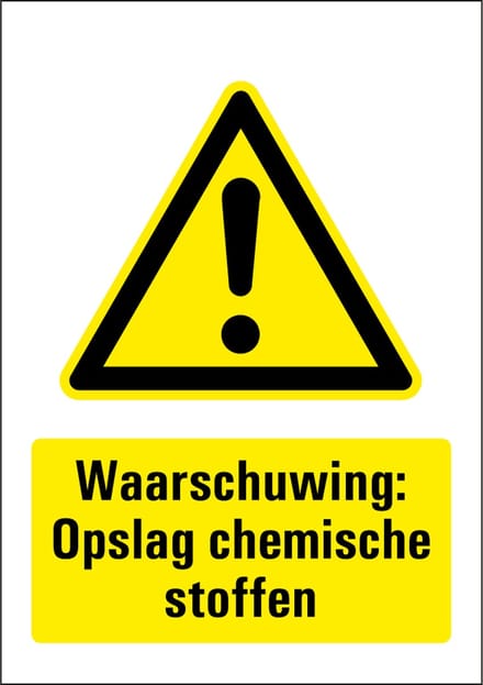 Opslag chemische stoffen sticker 297 x 420 mm