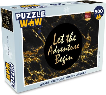 Puzzel Quote - Outdoor - Goud - Marmer print - Legpuzzel - Puzzel 500 stukjes