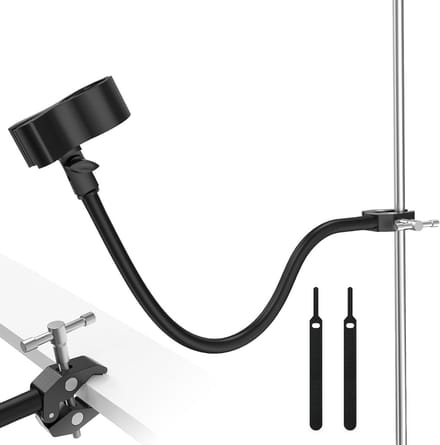 Flexibele 19" Gooseneck Microfoonarm met Grote Microfoonclip, Adapter en Klem - Verstelbare Microfoonstandaard voor Studio, Ruimtebesparend en Universele Microfoonhouder