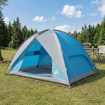 vidaXL - Campingtent - met - waterdichte - regenfly - 4-persoons - Blauw