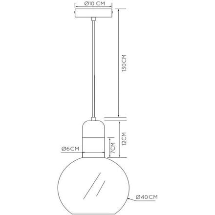 Lucide Hanglamp Julius - Zwart - Messing - 40cm - E27