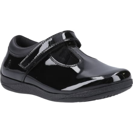 Hush Puppies Caitlin T-Bar Meisjes Zwart Leren Schoenen