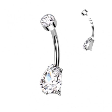 Piercing titanium drop wit - LMPiercings