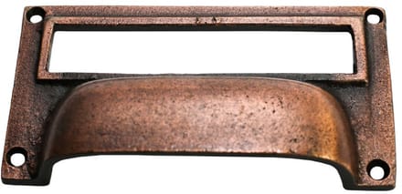4" Large Card Holder Cup Handle antique copper