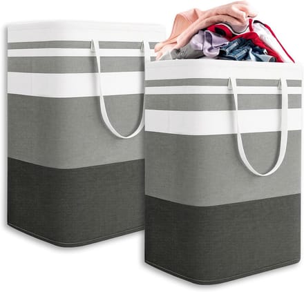 Set van 2 Grote Opvouwbare Waszakken met Handvatten - 75L Opslagmand