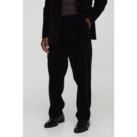 Relaxed Velour Trouser | Black | Size 38