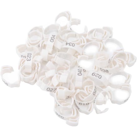 50 stuks Pluimvee Pootringen Genummerd Kip Identificatie Ringen voor Duiven Eenden Ganzen Wit white