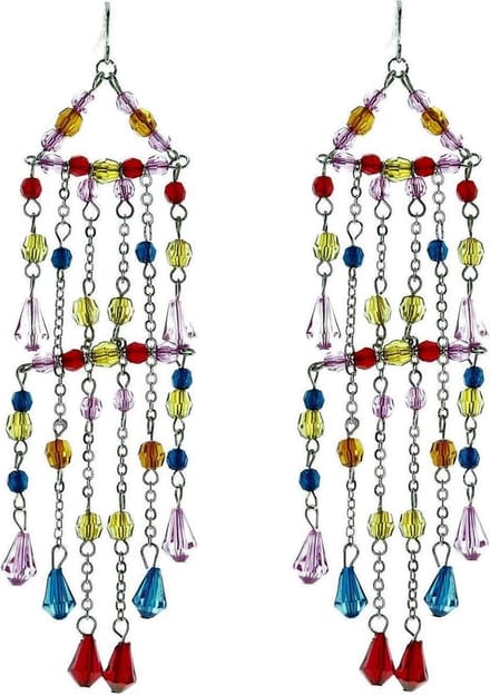 Behave - Statement oorbellen gekleurde kralen - Boho festival stijl