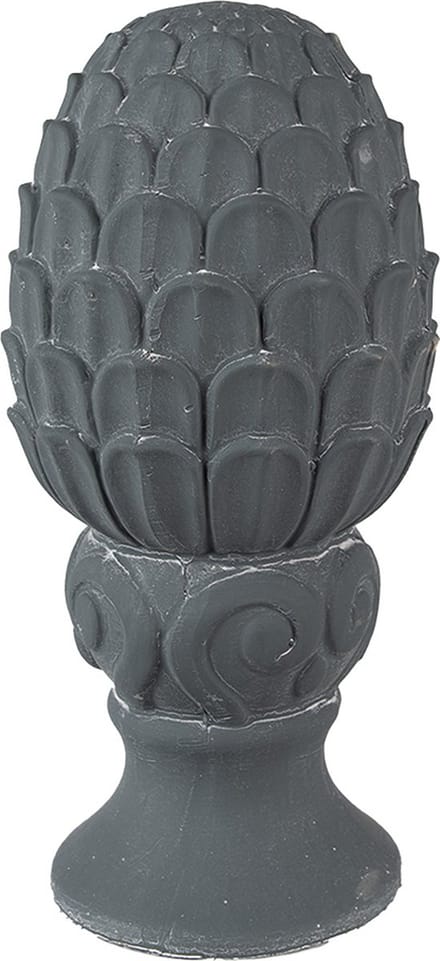 Clayre & Eef Decoratie Dennenappel Ø 14x29 cm Grijs Steen