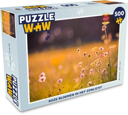 Puzzel Bloemen - Licht - Roze - Legpuzzel - Puzzel 500 stukjes