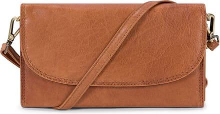 Bag2Bag Leren Klein Plat Schoudertasje / Clutch Amalfi Porto Cognac