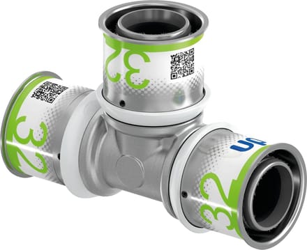 Uponor S-Press Plus T-stuk - 32 mm pers (Messing, 1070563)