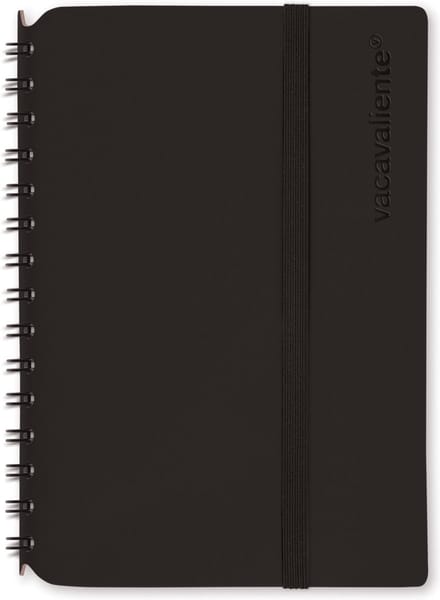Vacavaliente - Notitieboek A6 - Gerecycled Leer - Zwart