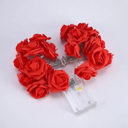 Home & Marker - LED Rozen Lichtsnoer - 2 Meter - 10 Lampjes - Warm Wit Licht - Valentijn Bruiloft Decoratie - Batterij - Rood - LUMEROSE