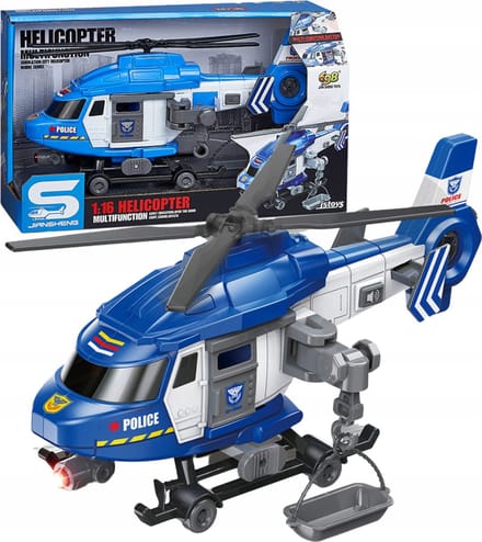 Reddingshelikopter - Politie helikopter speelgoed - met licht en geluid 29CM