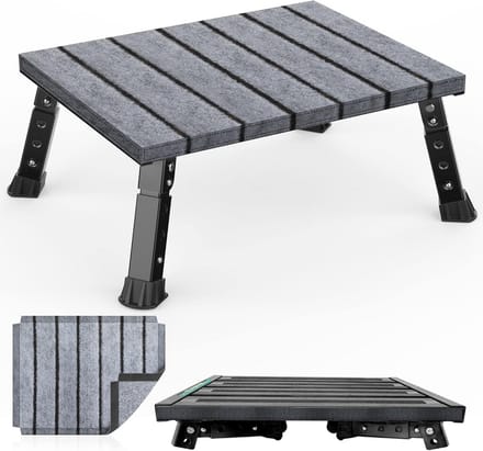 Groot platform RV stap met verstelbare hoogte en antislip oppervlak - ideaal voor multifunctioneel gebruik