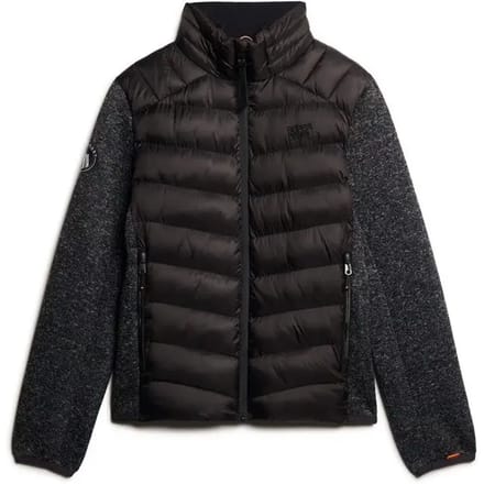 Superdry Storm Knit Hybrid Gewatteerde Jas, Zwart