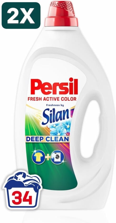 2 x Persil Wasmiddel Gel 34 Wasbeurten Color Freshness by Silan 1,53 liter