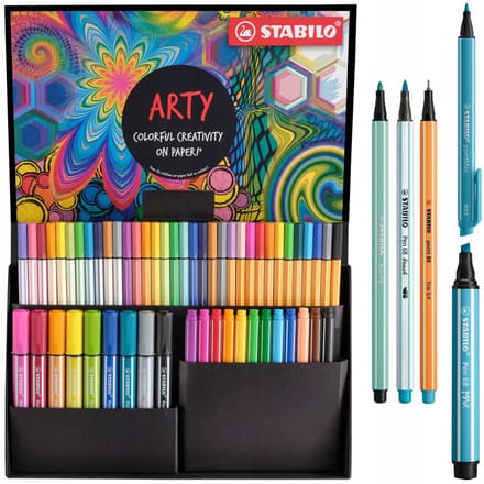 STABILO ARTY Set - Set Pen 68, Pen 68 Brush, Point 88, Pen 68 Max & PointMax - Combi Etui Met 55 Stuks